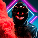 Mascara Neon Oso Asesino Disfraz KG552