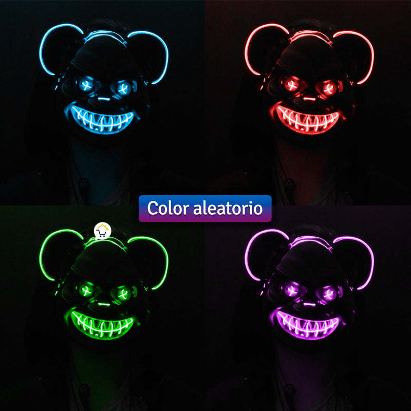 Mascara Neon Oso Asesino Disfraz KG552
