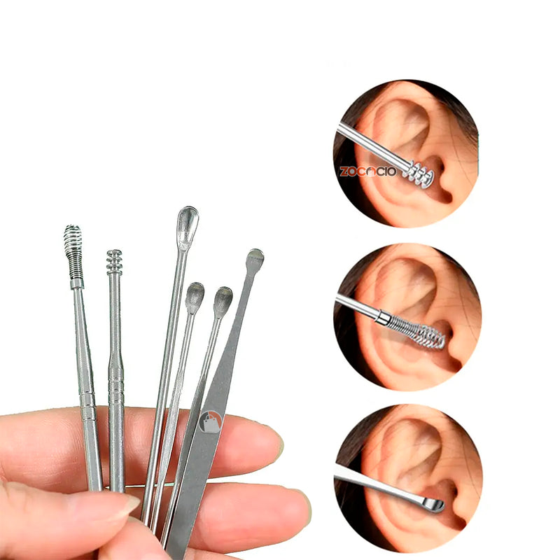 Set Limpiador De Oídos X6 Piezas Higiene