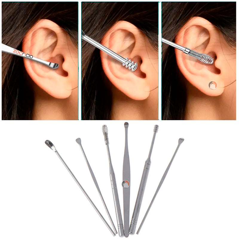 Set Limpiador De Oídos X6 Piezas Higiene