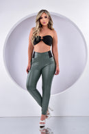 Leggis Efecto Cuero Con Resorte En Cintu