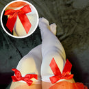 Medias Largas Blancas con Moño