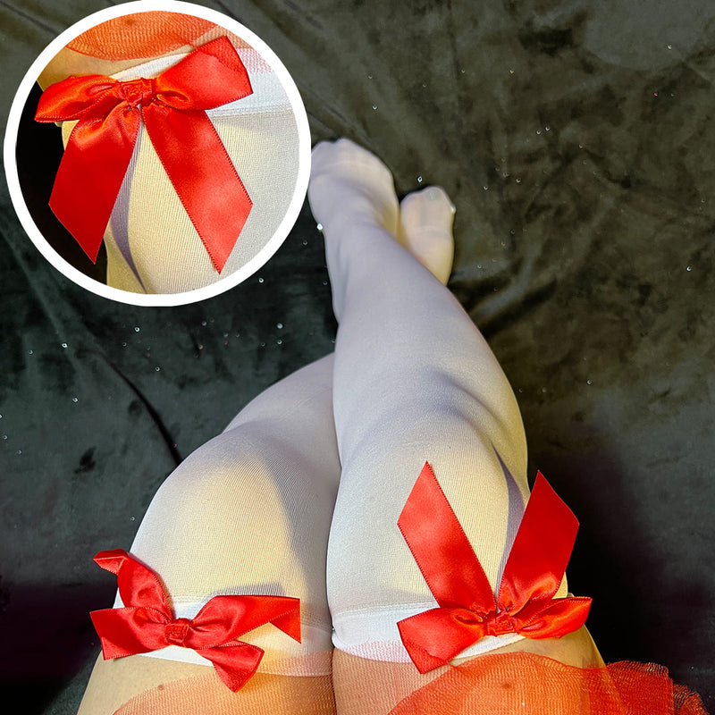 Medias Largas Blancas con Moño