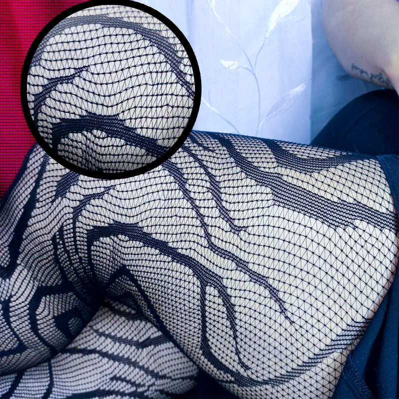 Panty Medias Negras Abstracto