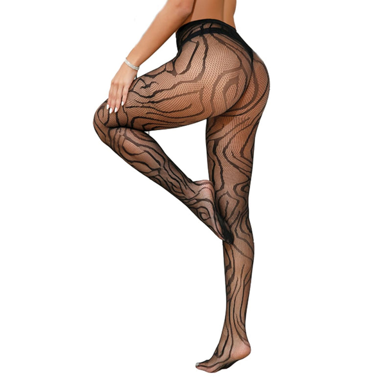 Panty Medias Negras Abstracto