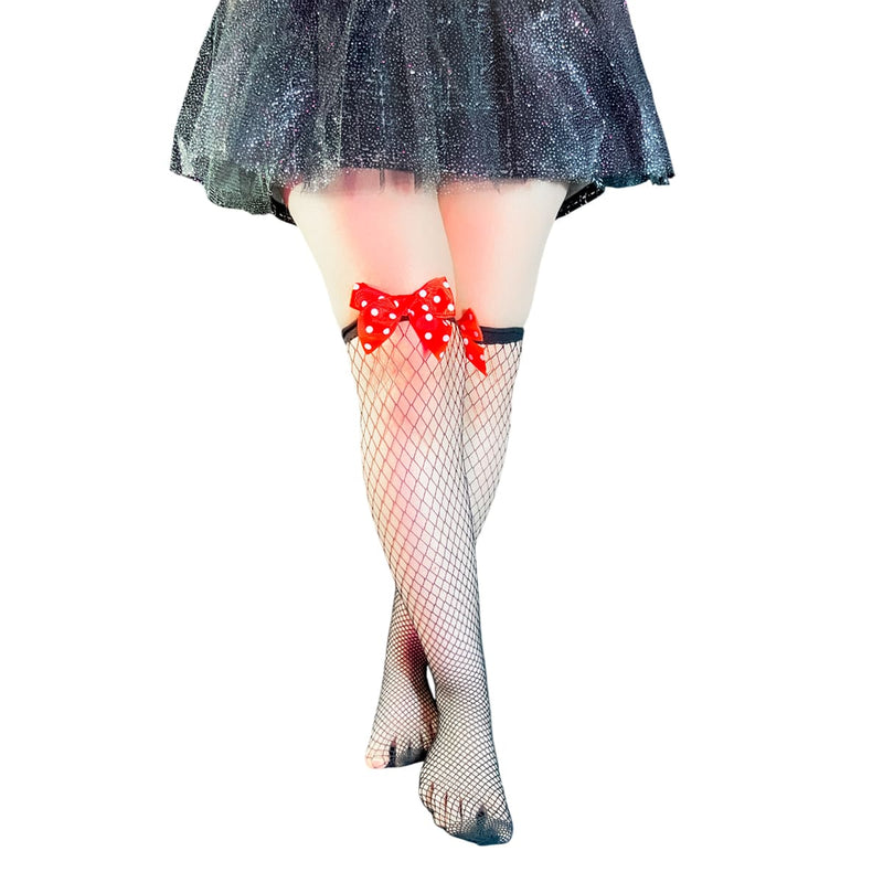 Medias de Red Lazo Rojo Lunares
